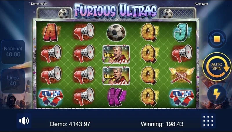 Furious Ultras - linee di pagamento sui rulli